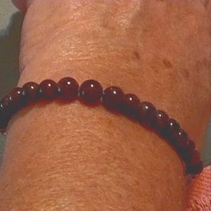 NWT-RHODONITE, GARNET, STERLING SILVER,💥 ADJUSTABLE BRACELET. SIZE- 5.5" -9" L